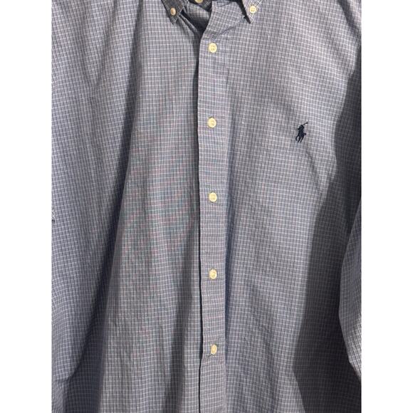 Ralph Lauren Ellington Oxford Blue Micro Plaid Sz XL preppy Academia Old Money - Picture 6 of 8